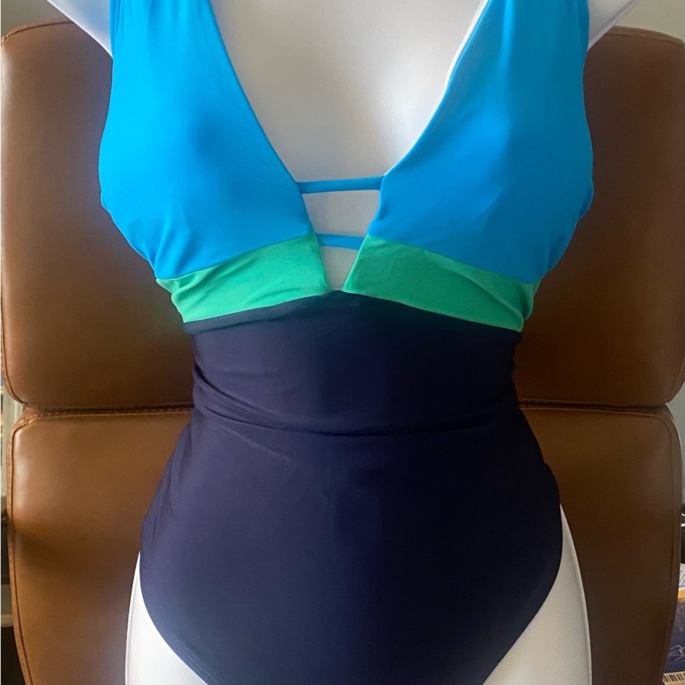 Cupshe Blue and Green One-Piece Swimsuit